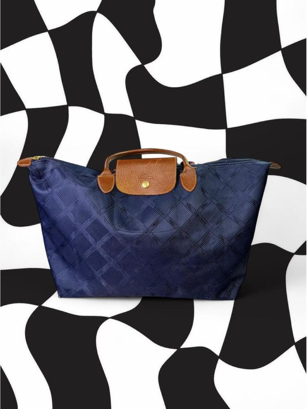 Longchamp navy blue tote bag